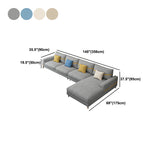 Divano sezione cuscino sezionale in tessuto e braccia quadrata sezionale per 4 persone