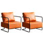 Contemporary Bonded Leather with Pillow Track Arms Accent Armchair Orange 2 Piece Set Clearhalo 'Accent Chairs' 'accent_chairs' 'Chairs & Seating' 'furn' 'furn_accent_chairs' 'Furniture' 'Living Room Furniture' 5872153