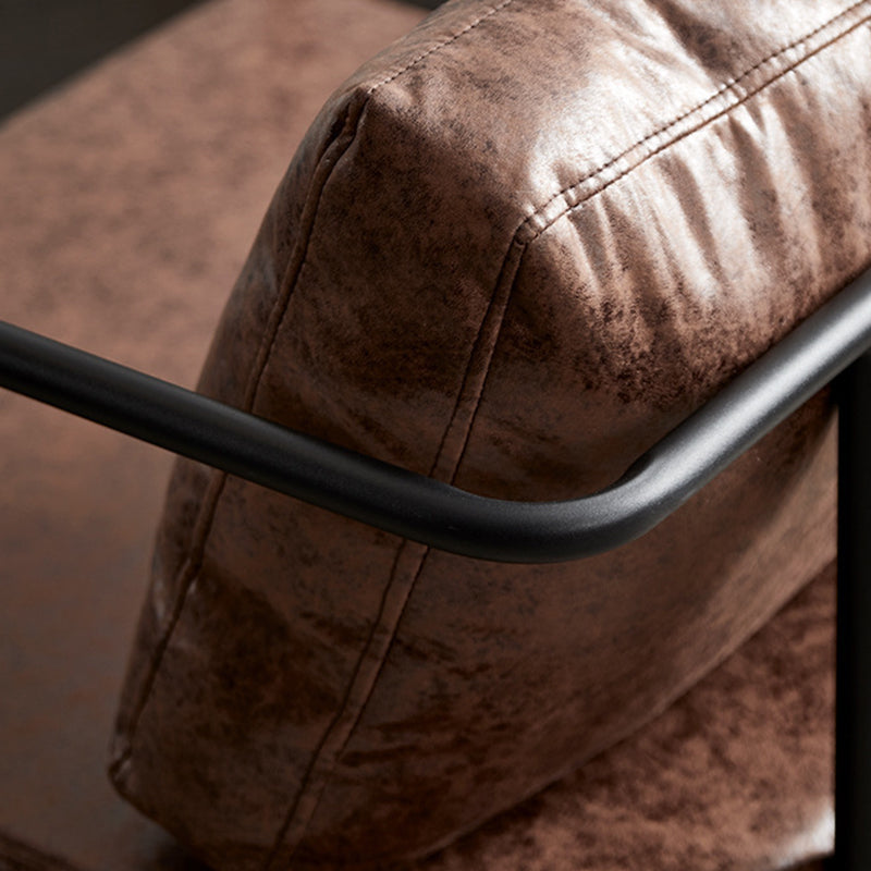 Contemporary Bonded Leather with Pillow Track Arms Accent Armchair Clearhalo 'Accent Chairs' 'accent_chairs' 'Chairs & Seating' 'furn' 'furn_accent_chairs' 'Furniture' 'Living Room Furniture' 5872156