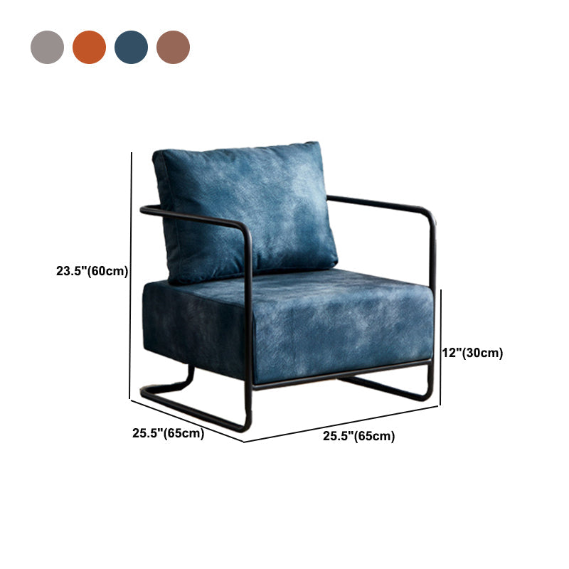 Contemporary Bonded Leather with Pillow Track Arms Accent Armchair Clearhalo 'Accent Chairs' 'accent_chairs' 'Chairs & Seating' 'furn' 'furn_accent_chairs' 'Furniture' 'Living Room Furniture' 5872158