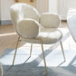 Nordic White Living Room Basic Four Leg Fixed Back Parsons/Arm Chair Arm Chair 1 Piece Gold Clearhalo 'Accent Chairs' 'accent_chairs' 'Chairs & Seating' 'furn' 'furn_accent_chairs' 'Furniture' 'Living Room Furniture' 5872159