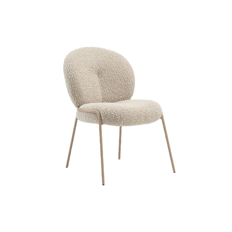 Nordic White Living Room Basic Four Leg Fixed Back Parsons/Arm Chair Side Chair 1 Piece Gold Clearhalo 'Accent Chairs' 'accent_chairs' 'Chairs & Seating' 'furn' 'furn_accent_chairs' 'Furniture' 'Living Room Furniture' 5872160