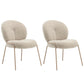 Nordic White Living Room Basic Four Leg Fixed Back Parsons/Arm Chair Side Chair 2 Piece Set Gold Clearhalo 'Accent Chairs' 'accent_chairs' 'Chairs & Seating' 'furn' 'furn_accent_chairs' 'Furniture' 'Living Room Furniture' 5872161