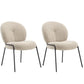 Nordic White Living Room Basic Four Leg Fixed Back Parsons/Arm Chair Side Chair 2 Piece Set Black Clearhalo 'Accent Chairs' 'accent_chairs' 'Chairs & Seating' 'furn' 'furn_accent_chairs' 'Furniture' 'Living Room Furniture' 5872165