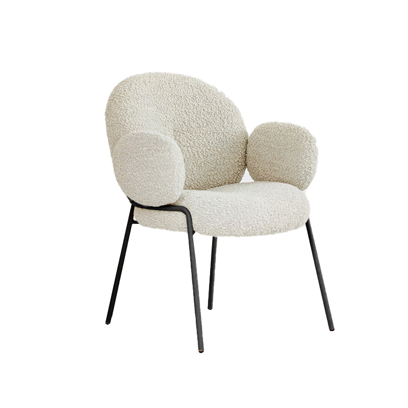 Nordic White Living Room Basic Four Leg Fixed Back Parsons/Arm Chair Arm Chair 1 Piece Black Clearhalo 'Accent Chairs' 'accent_chairs' 'Chairs & Seating' 'furn' 'furn_accent_chairs' 'Furniture' 'Living Room Furniture' 5872167