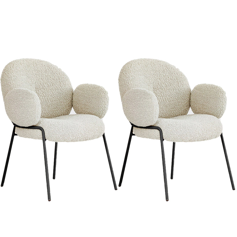 Nordic White Living Room Basic Four Leg Fixed Back Parsons/Arm Chair Arm Chair 2 Piece Set Black Clearhalo 'Accent Chairs' 'accent_chairs' 'Chairs & Seating' 'furn' 'furn_accent_chairs' 'Furniture' 'Living Room Furniture' 5872169