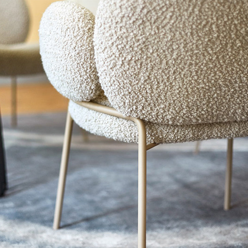 Nordic White Living Room Basic Four Leg Fixed Back Parsons/Arm Chair Clearhalo 'Accent Chairs' 'accent_chairs' 'Chairs & Seating' 'furn' 'furn_accent_chairs' 'Furniture' 'Living Room Furniture' 5872170