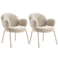 Nordic White Living Room Basic Four Leg Fixed Back Parsons/Arm Chair Arm Chair 2 Piece Set Gold Clearhalo 'Accent Chairs' 'accent_chairs' 'Chairs & Seating' 'furn' 'furn_accent_chairs' 'Furniture' 'Living Room Furniture' 5872171