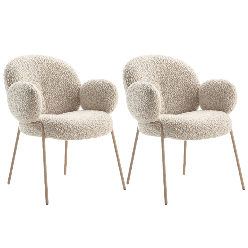Nordic White Living Room Basic Four Leg Fixed Back Parsons/Arm Chair Arm Chair 2 Piece Set Gold Clearhalo 'Accent Chairs' 'accent_chairs' 'Chairs & Seating' 'furn' 'furn_accent_chairs' 'Furniture' 'Living Room Furniture' 5872171