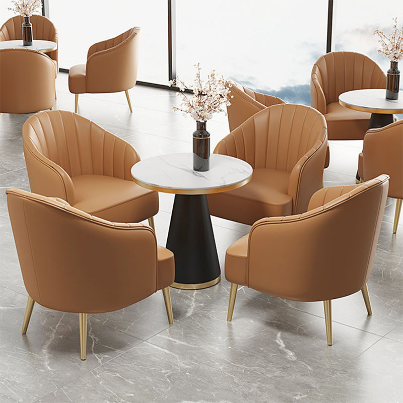 nordic Arms Included Gold Base Basic Four Leg Accent Armchair