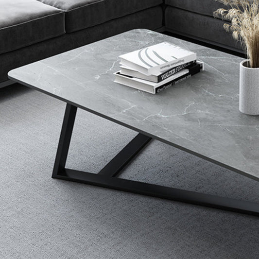 Tavolino da caffè top rettangolo glam con gambe a croce di ferro