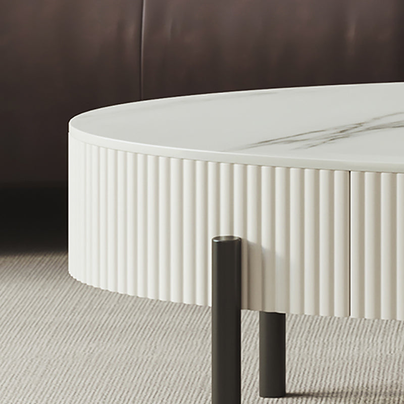 Glam Coffee Cocktail Table with Storage Drawer and 4 Iron Legs Clearhalo 'Coffee & Accent Tables' 'Coffee Tables' 'coffee_tables' 'furn' 'furn_coffee_tables' 'Furniture' 'Living Room Furniture' 5872261