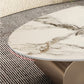 Oval Stone Top Coffee Table with Steel Base 51.18" Long 27.56" Wide Clearhalo 'Coffee & Accent Tables' 'Coffee Tables' 'coffee_tables' 'furn' 'furn_coffee_tables' 'Furniture' 'Living Room Furniture' 5872311