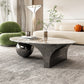 Oval Stone Top Coffee Table with Steel Base 51.18" Long 27.56" Wide Clearhalo 'Coffee & Accent Tables' 'Coffee Tables' 'coffee_tables' 'furn' 'furn_coffee_tables' 'Furniture' 'Living Room Furniture' 5872312