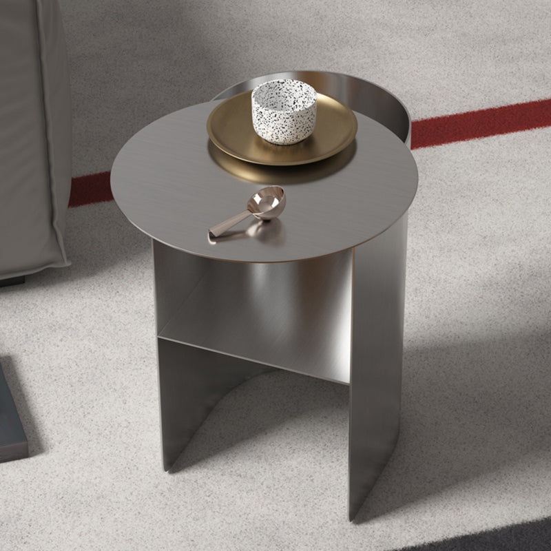 Mid-Century Modern Iron Coffee Table Pedestal Cocktail Table for Living Room Silver Clearhalo 'Coffee & Accent Tables' 'Coffee Tables' 'coffee_tables' 'furn' 'furn_coffee_tables' 'Furniture' 'Living Room Furniture' 5872348