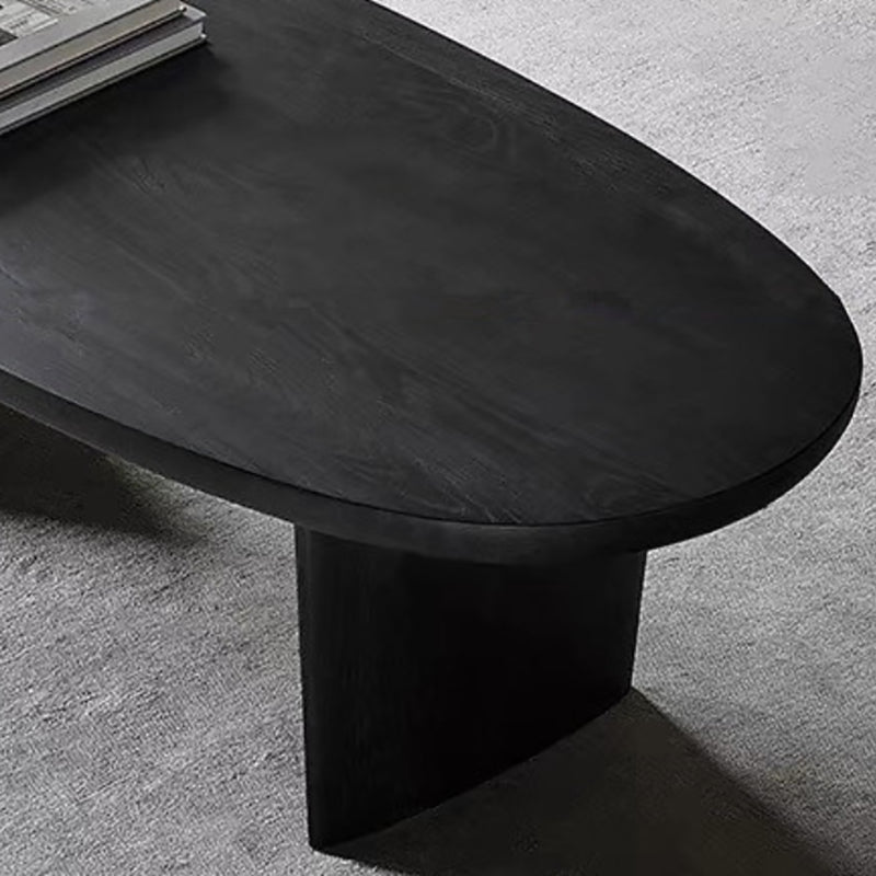 Modern Black Solid Wood Coffee Table with Wooden Base Bunching Tables Clearhalo 'Coffee & Accent Tables' 'Coffee Tables' 'coffee_tables' 'furn' 'furn_coffee_tables' 'Furniture' 'Living Room Furniture' 5872368