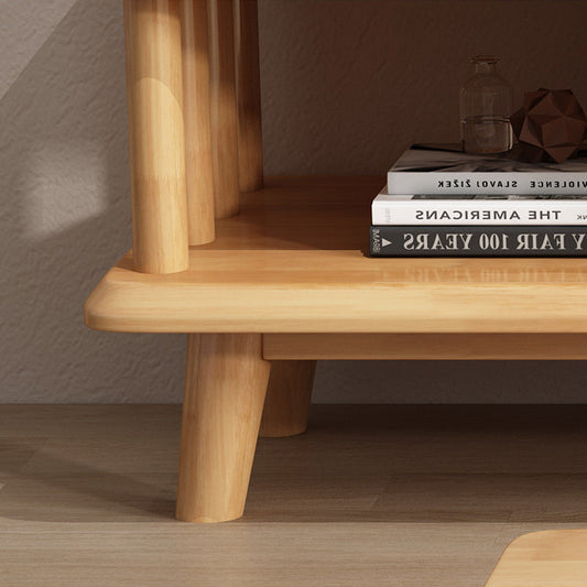 Tavolino in legno massello scandinavo con 4 gambe e 2 cassetti