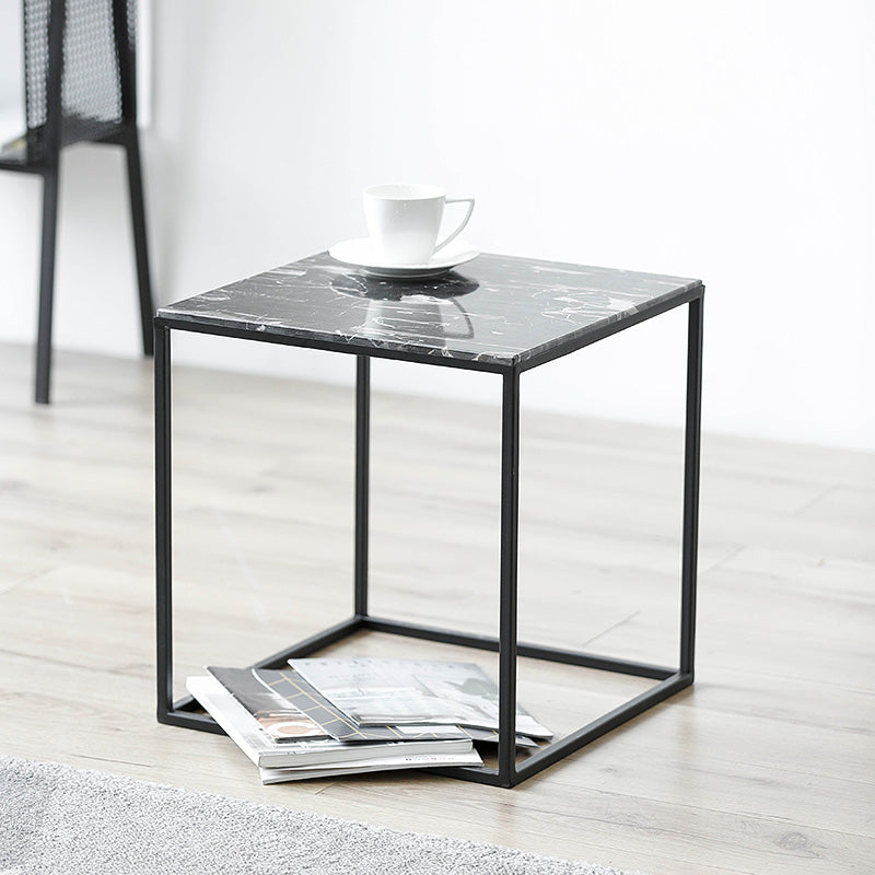 Glam Frame Coffee Table Slate Square Cocktail Table for Living Room Clearhalo 'Coffee & Accent Tables' 'Coffee Tables' 'coffee_tables' 'furn' 'furn_coffee_tables' 'Furniture' 'Living Room Furniture' 5872391