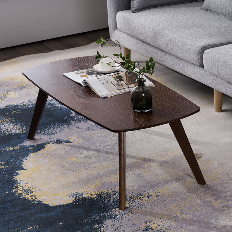 Contemporary Style Coffee Cocktail Table 4 Legs Solid Wood Coffee Table Nut-Brown Clearhalo 'Coffee & Accent Tables' 'Coffee Tables' 'coffee_tables' 'furn' 'furn_coffee_tables' 'Furniture' 'Living Room Furniture' 5872420
