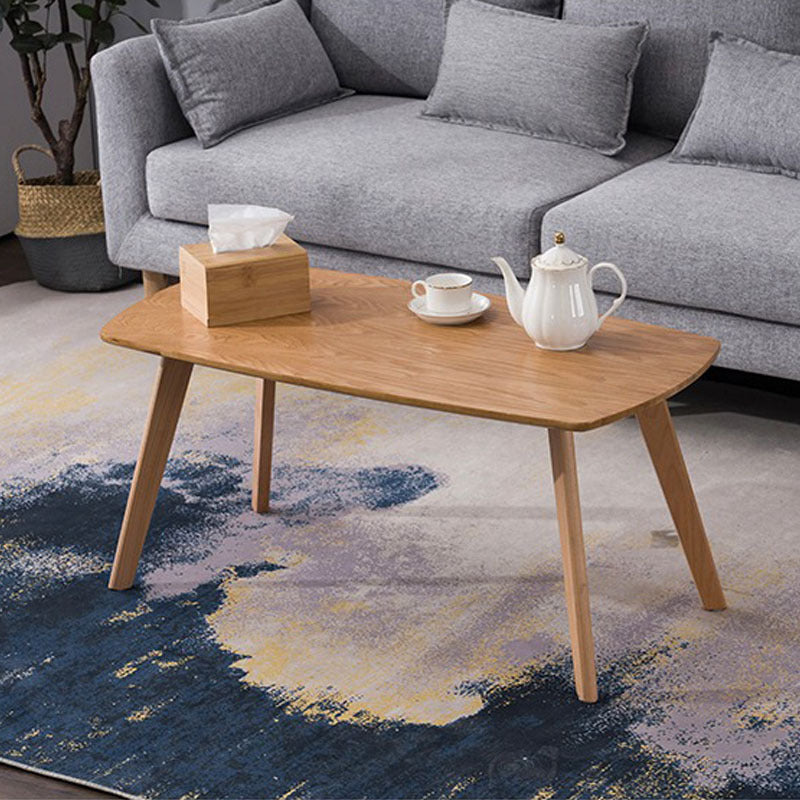 Contemporary Style Coffee Cocktail Table 4 Legs Solid Wood Coffee Table Wood Clearhalo 'Coffee & Accent Tables' 'Coffee Tables' 'coffee_tables' 'furn' 'furn_coffee_tables' 'Furniture' 'Living Room Furniture' 5872421