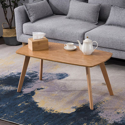 Contemporary Style Coffee Cocktail Table 4 Legs Solid Wood Coffee Table Wood Clearhalo 'Coffee & Accent Tables' 'Coffee Tables' 'coffee_tables' 'furn' 'furn_coffee_tables' 'Furniture' 'Living Room Furniture' 5872421
