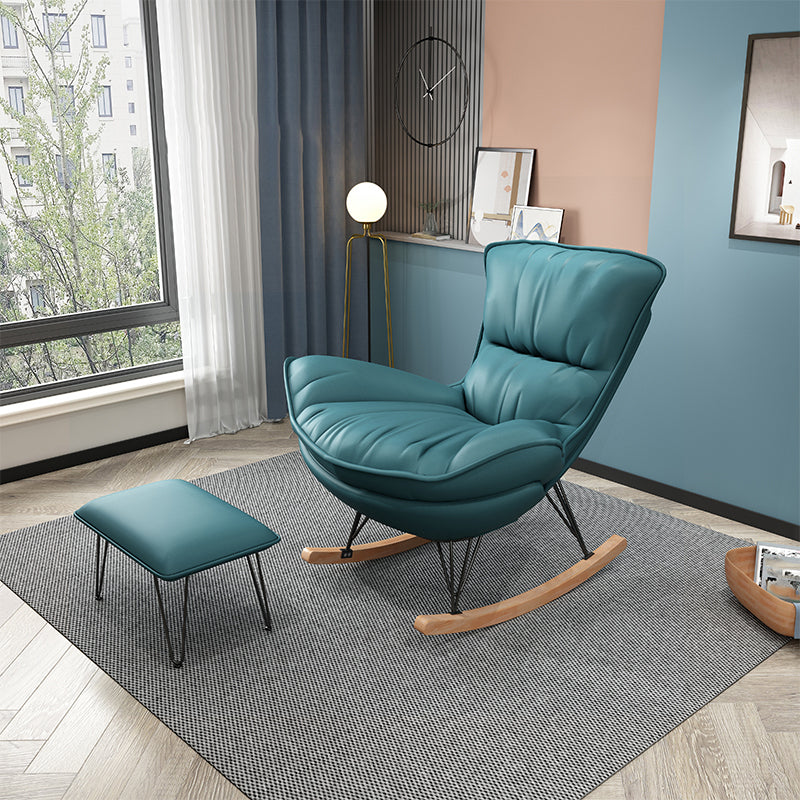 Magnifique chaise à bascule à bascule en cuir faux en cuir pour le salon