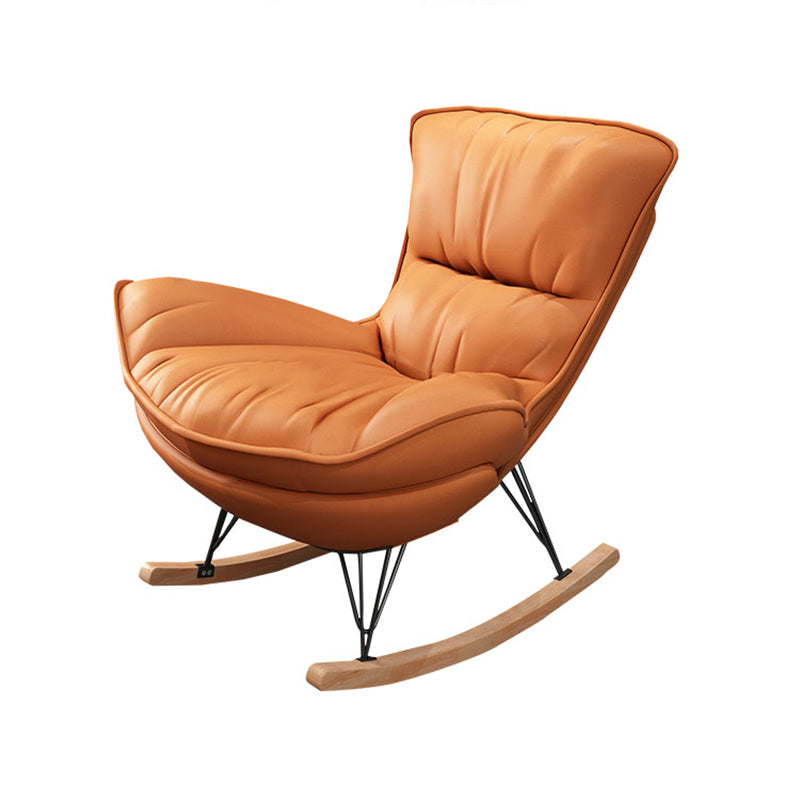 Magnifique chaise à bascule à bascule en cuir faux en cuir pour le salon