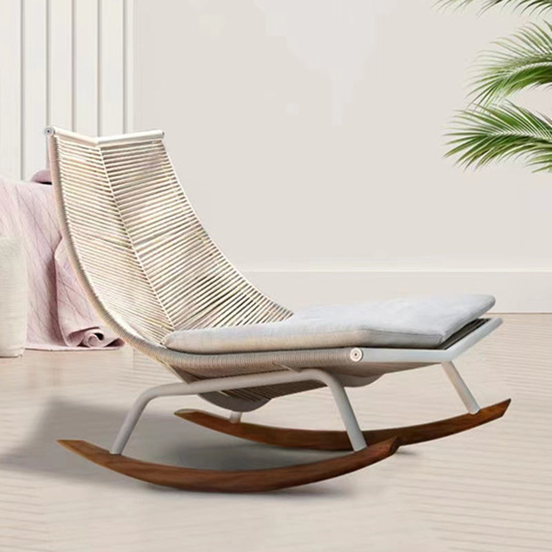 Modern Style Rocking Chair Metal Frame Wicker Spindle Rocker Chair with Light Legs Beige Clearhalo 'Chairs & Seating' 'furn' 'furn_rocking_chairs' 'Furniture' 'Living Room Furniture' 'Rocking Chairs' 'rocking_chairs' 5872742