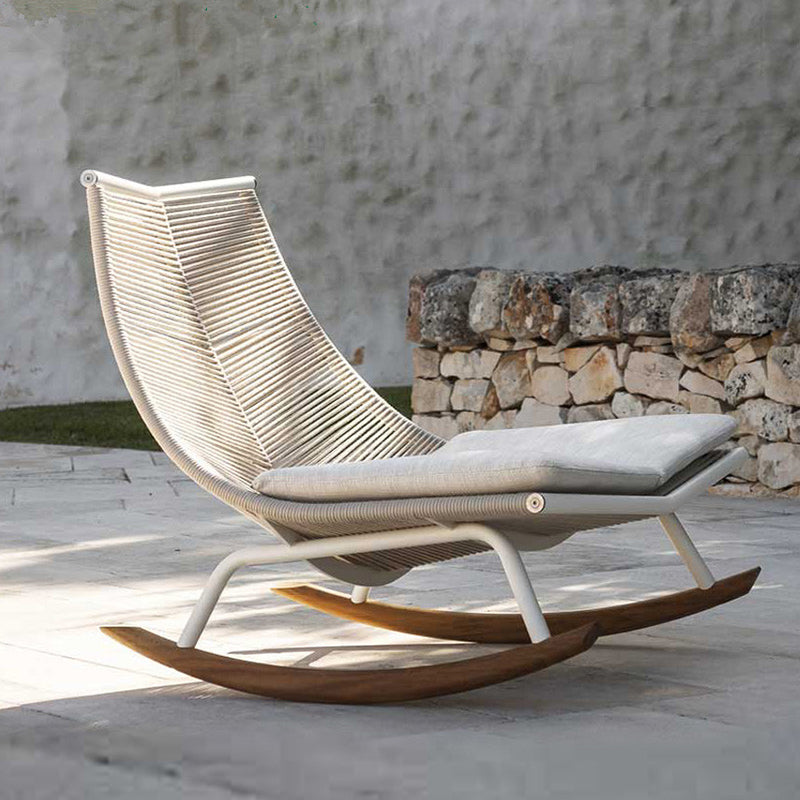 Modern Style Rocking Chair Metal Frame Wicker Spindle Rocker Chair with Light Legs Clearhalo 'Chairs & Seating' 'furn' 'furn_rocking_chairs' 'Furniture' 'Living Room Furniture' 'Rocking Chairs' 'rocking_chairs' 5872743