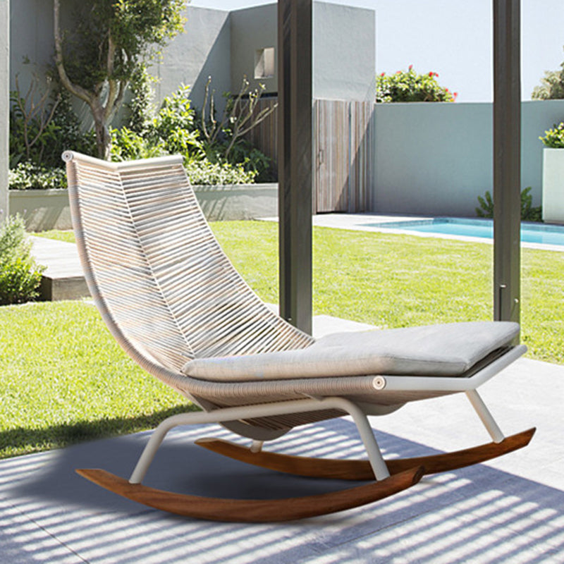 Modern Style Rocking Chair Metal Frame Wicker Spindle Rocker Chair with Light Legs Clearhalo 'Chairs & Seating' 'furn' 'furn_rocking_chairs' 'Furniture' 'Living Room Furniture' 'Rocking Chairs' 'rocking_chairs' 5872744