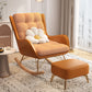 Contemporary Rocking Chair Fabric Upholstered Tufted Wing Chair Back Indoor Rocking Chair
