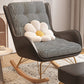 Contemporary Rocking Chair Fabric Upholstered Tufted Wing Chair Back Indoor Rocking Chair