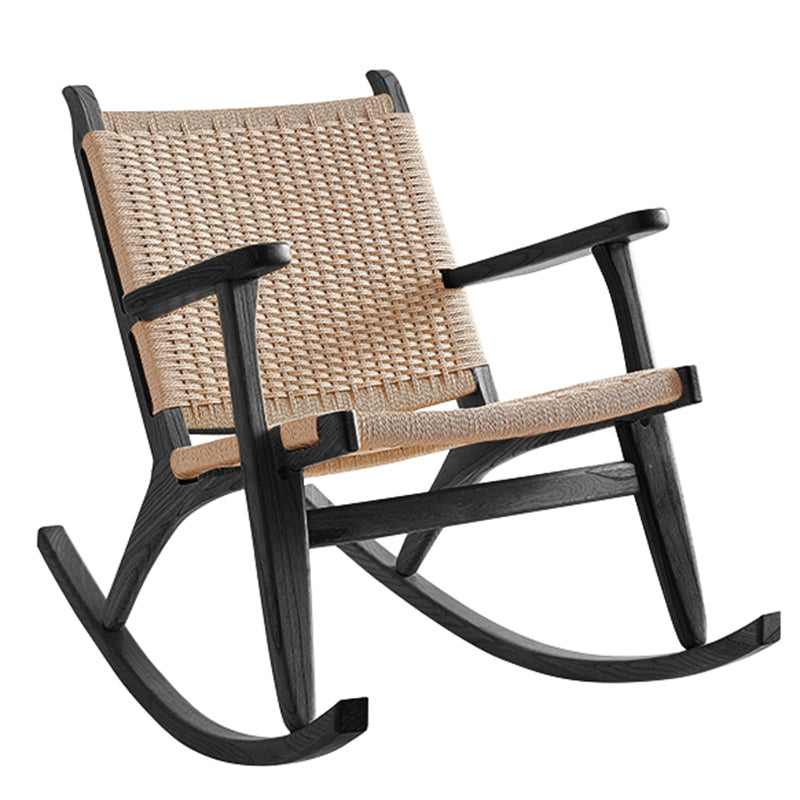 Traditionele schommelstoel vast houten frame vleugel stoel terug binnen schommelstoel