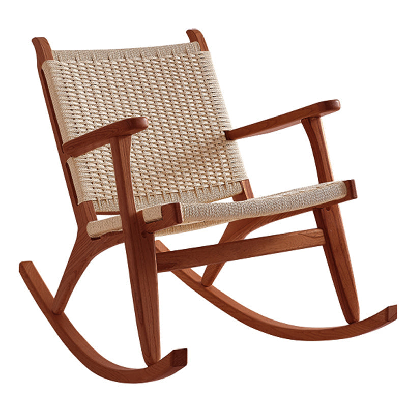 Traditionele schommelstoel vast houten frame vleugel stoel terug binnen schommelstoel