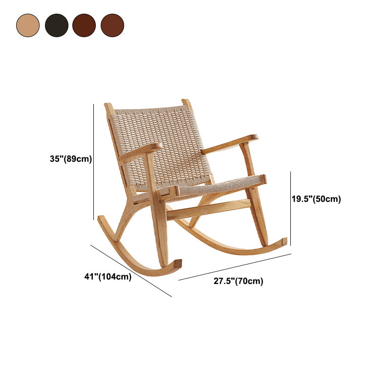 Traditionele schommelstoel vast houten frame vleugel stoel terug binnen schommelstoel