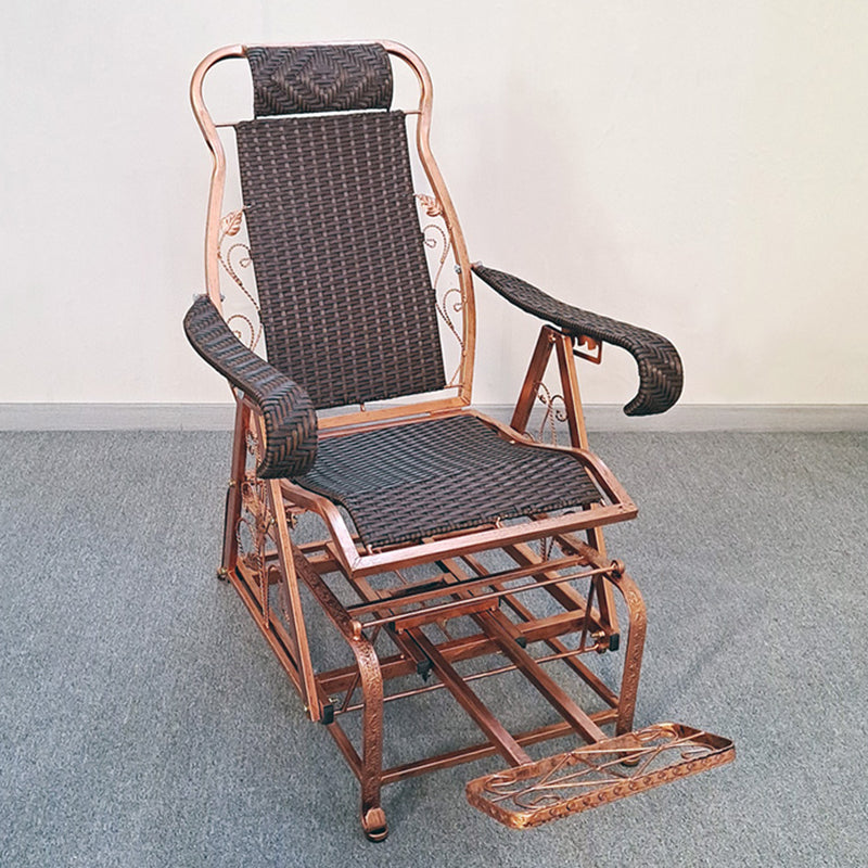 Modern Rattan Chair Solid Color Rocker Chair with Metal Legs Black Clearhalo 'Chairs & Seating' 'furn' 'furn_rocking_chairs' 'Furniture' 'Living Room Furniture' 'Rocking Chairs' 'rocking_chairs' 5873041