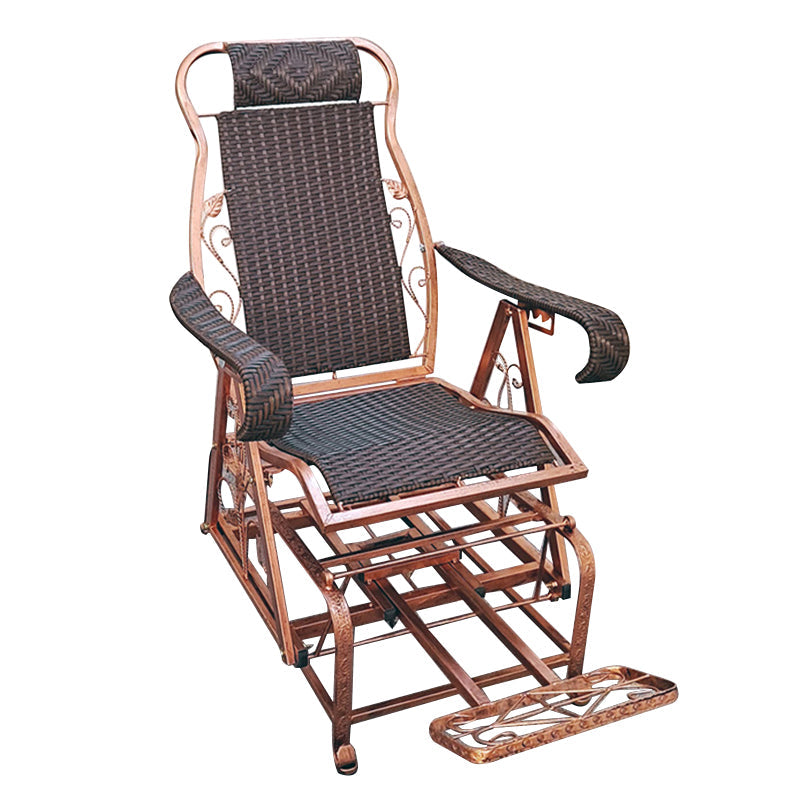 Modern Rattan Chair Solid Color Rocker Chair with Metal Legs Clearhalo 'Chairs & Seating' 'furn' 'furn_rocking_chairs' 'Furniture' 'Living Room Furniture' 'Rocking Chairs' 'rocking_chairs' 5873043