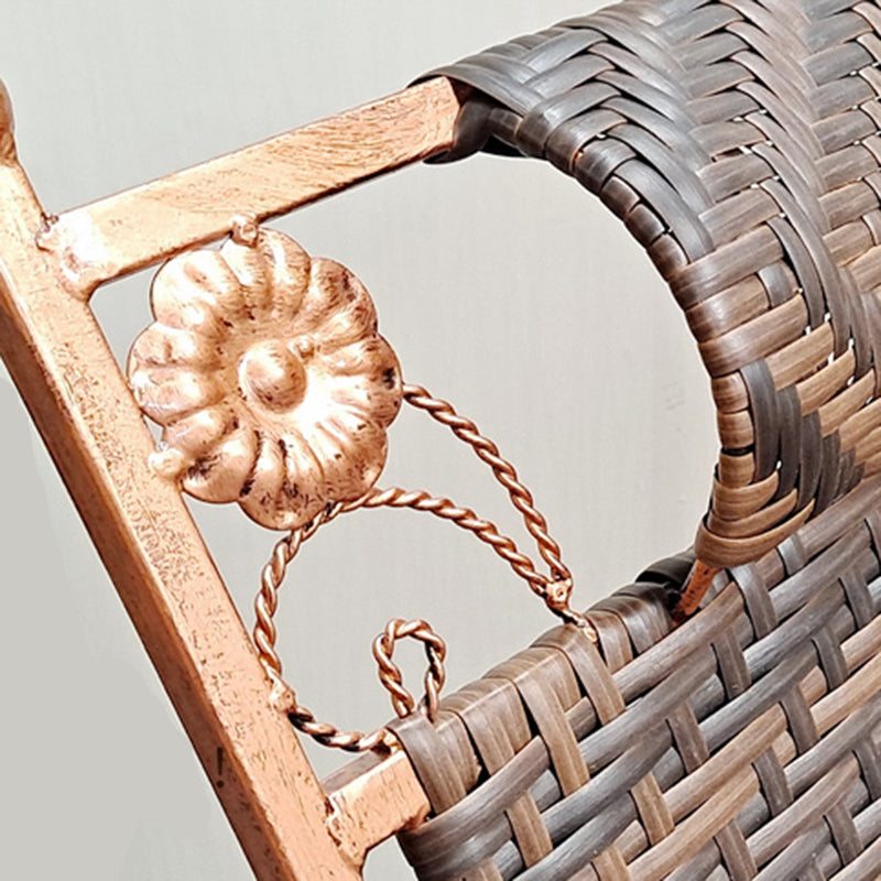 Modern Rattan Chair Solid Color Rocker Chair with Metal Legs Clearhalo 'Chairs & Seating' 'furn' 'furn_rocking_chairs' 'Furniture' 'Living Room Furniture' 'Rocking Chairs' 'rocking_chairs' 5873044