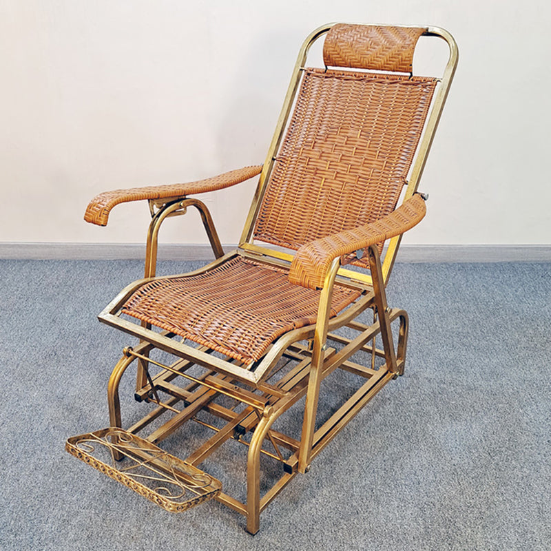 Modern Rattan Chair Solid Color Rocker Chair with Metal Legs Ginger Clearhalo 'Chairs & Seating' 'furn' 'furn_rocking_chairs' 'Furniture' 'Living Room Furniture' 'Rocking Chairs' 'rocking_chairs' 5873048