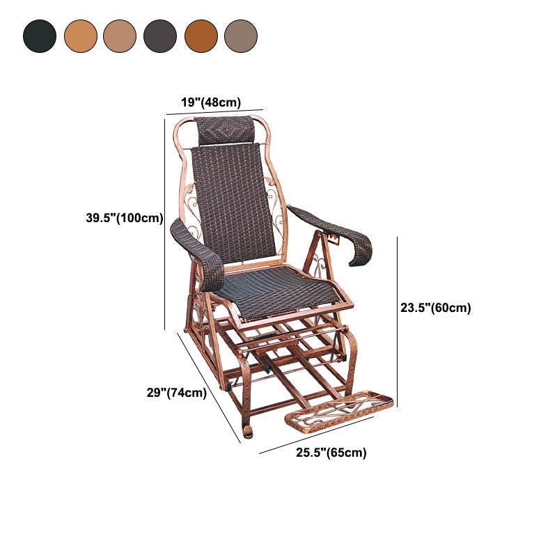 Modern Rattan Chair Solid Color Rocker Chair with Metal Legs Clearhalo 'Chairs & Seating' 'furn' 'furn_rocking_chairs' 'Furniture' 'Living Room Furniture' 'Rocking Chairs' 'rocking_chairs' 5873050