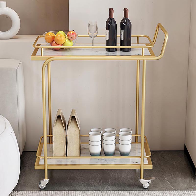 Contemporary Metal Prep Table 33.86"H Rolling Prep Table with Open Storage