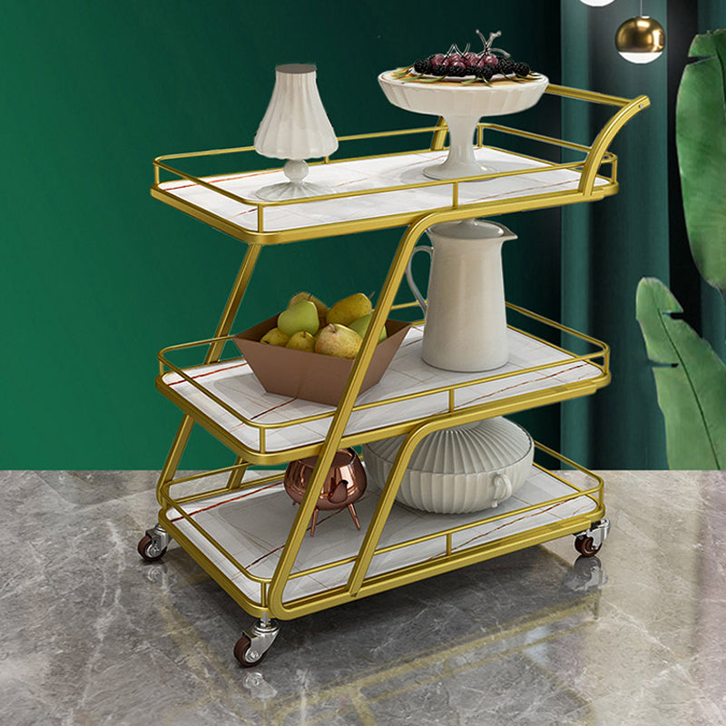 Tavolo di preparazione in metallo contemporaneo 35.43 "H tavolo da preparazione a rotolamento per sala da pranzo