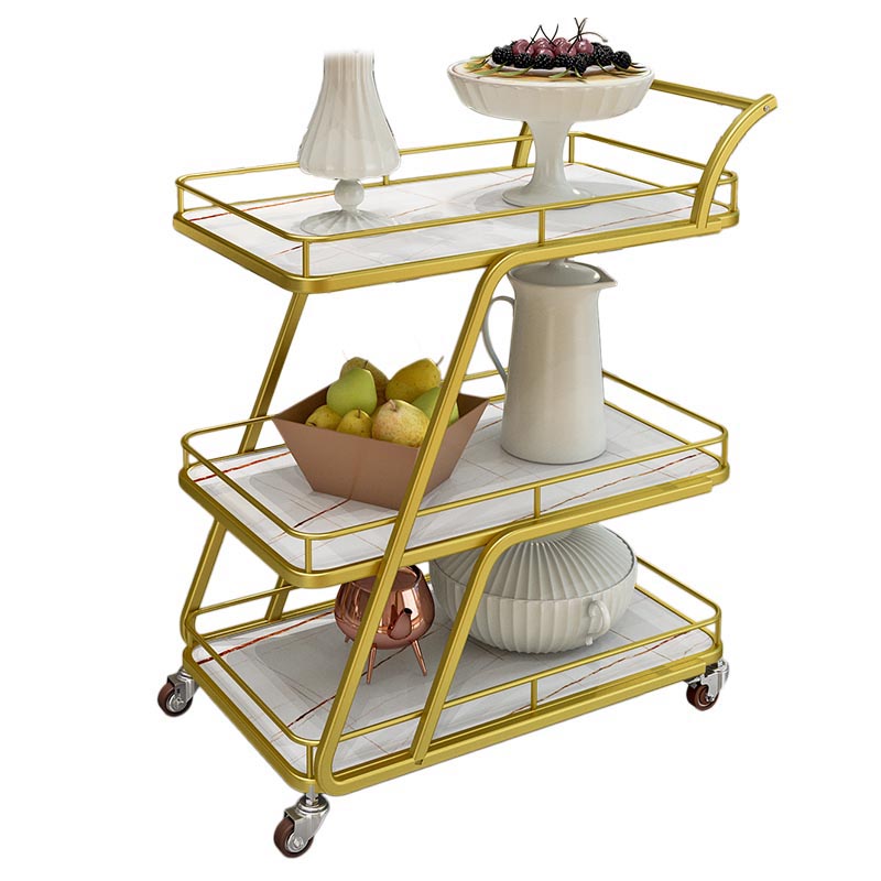 Tavolo di preparazione in metallo contemporaneo 35.43 "H tavolo da preparazione a rotolamento per sala da pranzo