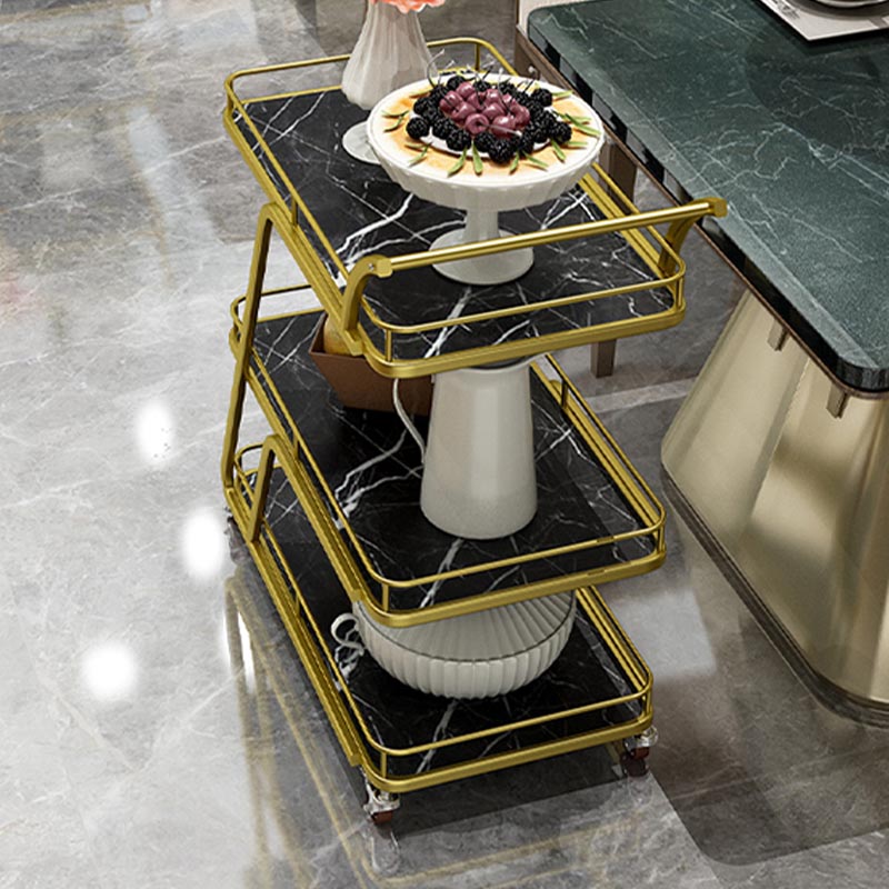 Tavolo di preparazione in metallo contemporaneo 35.43 "H tavolo da preparazione a rotolamento per sala da pranzo