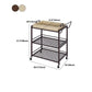 Modern Style Metal Prep Table 31.5"H Rolling Wood Prep Table with Open Storage Clearhalo 'furn' 'furn_kitchen_islands_carts' 'Furniture' 'Kitchen & Dining Furniture' 'Kitchen Islands & Carts' 'kitchen_islands_carts' 5873128