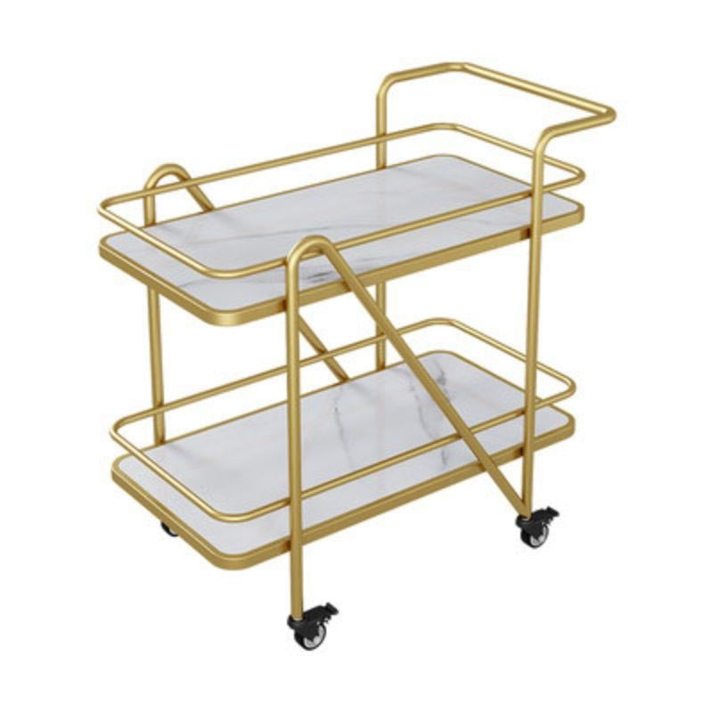 32.28" High Modern Prep Table Rolling Stone Prep Table for Dining Room