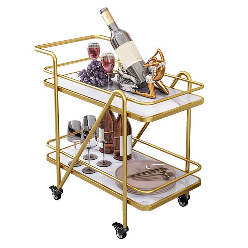 32.28" High Modern Prep Table Rolling Stone Prep Table for Dining Room