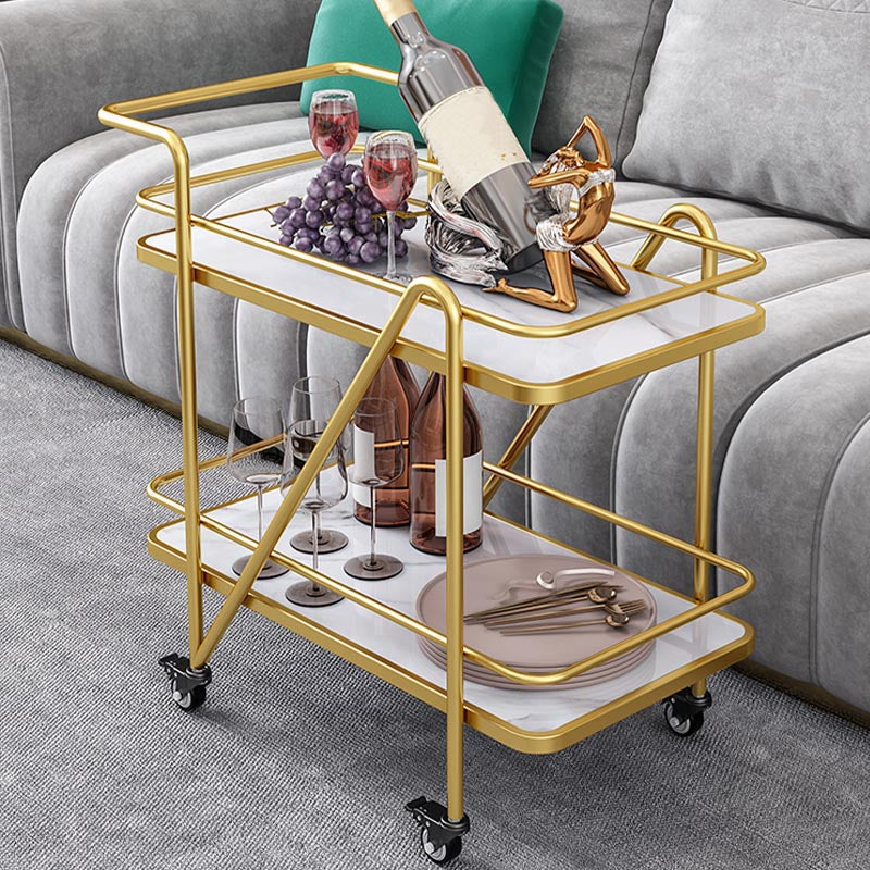 32.28" High Modern Prep Table Rolling Stone Prep Table for Dining Room