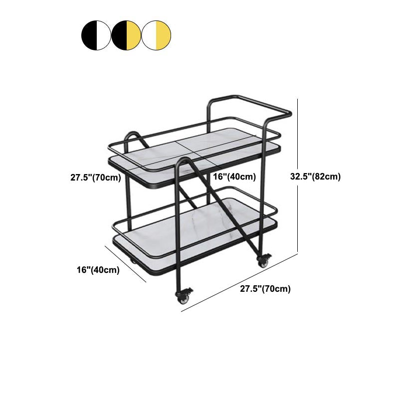 32.28" High Modern Prep Table Rolling Stone Prep Table for Dining Room