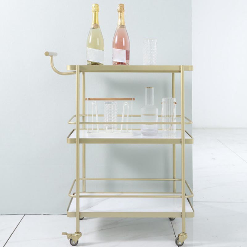 35.43 "H Rolling Contemporary Prep Table Tabella di preparazione in metallo con archiviazione aperta